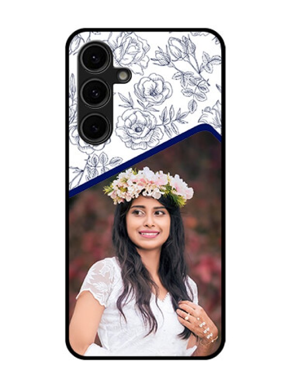 Custom Galaxy S24 FE 5G Custom Glass Phone Case - Classy Floral Design