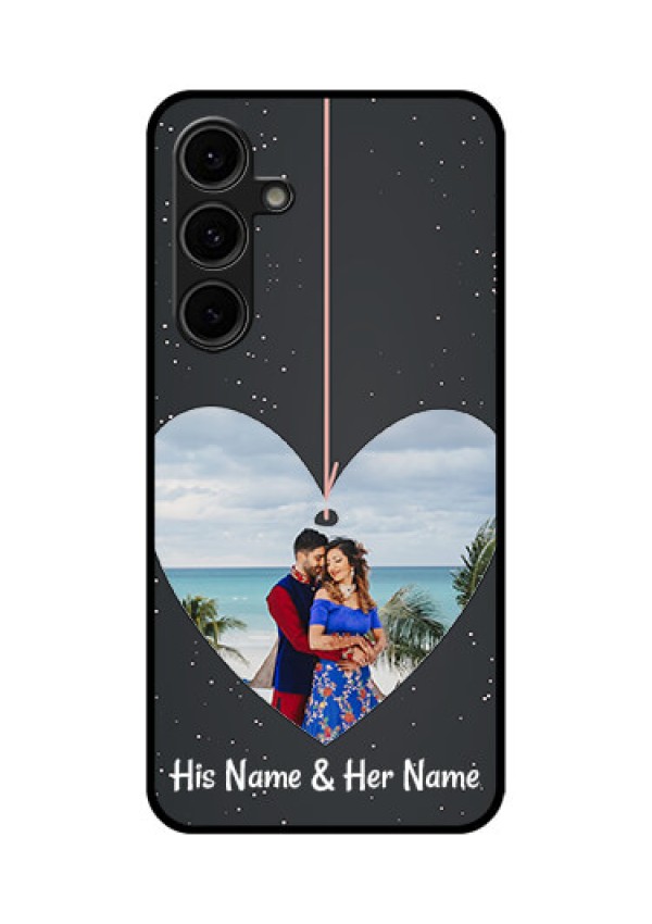 Galaxy S24 FE 5G Custom Glass Phone Case - Hanging Heart Design