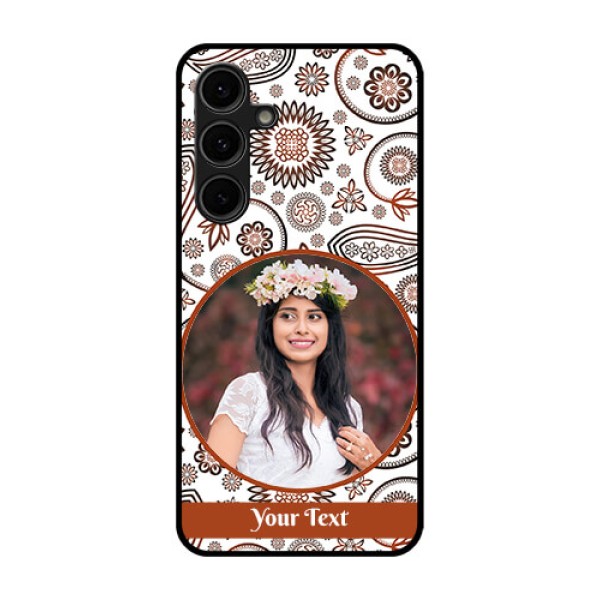 Galaxy S24 FE 5G Custom Glass Phone Case - Abstract Flower Design