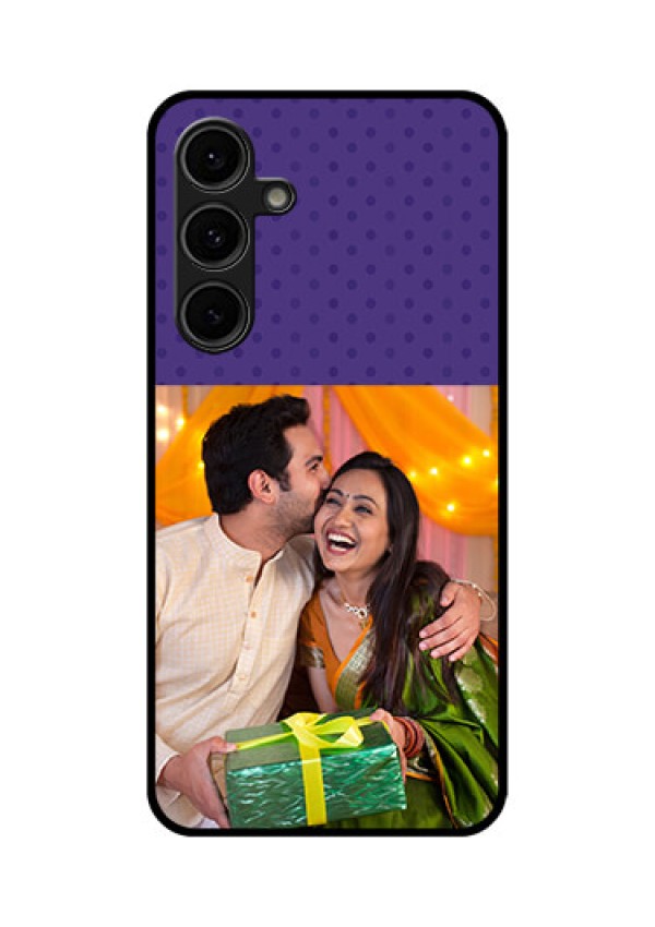 Galaxy S24 FE 5G Custom Glass Phone Case - Violet Colored Pattern Design