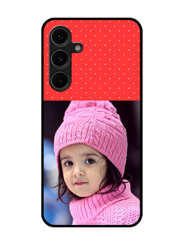 Custom Galaxy S24 FE 5G Custom Glass Phone Case - Red Pattern Design