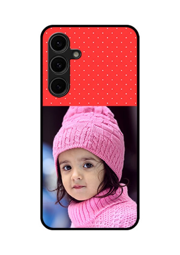 Galaxy S24 FE 5G Custom Glass Phone Case - Red Pattern Design