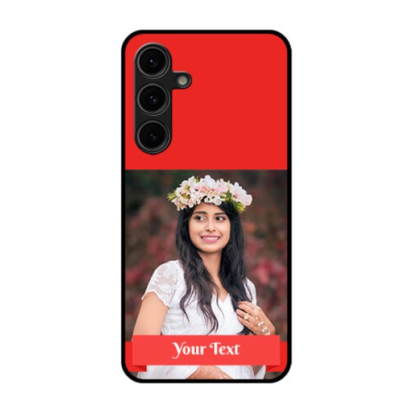 Galaxy S24 FE 5G Custom Glass Phone Case - Simple Red Color Design Galaxy S24 FE 5G Custom Glass Phone Case - Simple Red Color Design