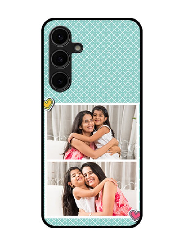 Custom Galaxy S24 FE 5G Custom Glass Phone Case - 2 Image Holder With Pattern Design