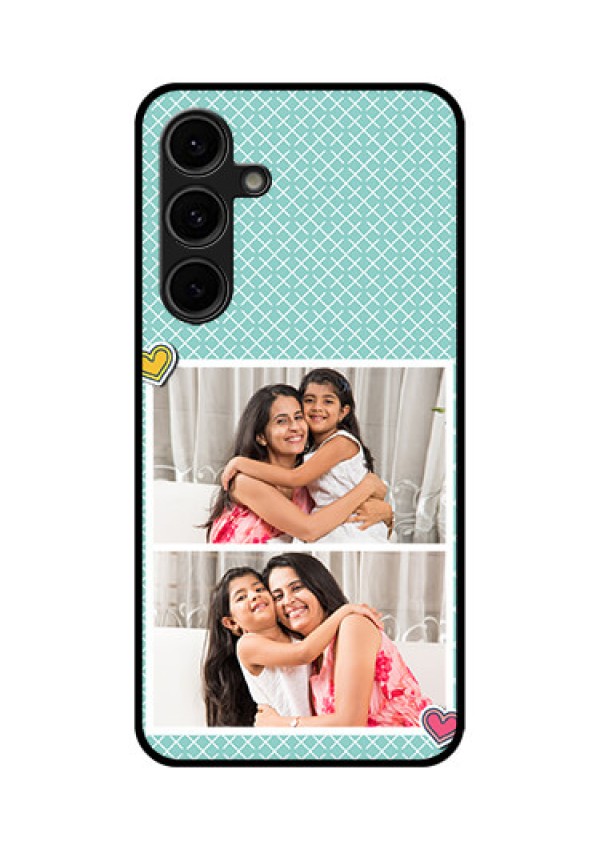 Galaxy S24 FE 5G Custom Glass Phone Case - 2 Image Holder With Pattern Design