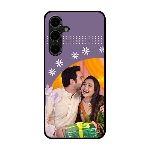 Galaxy S24 FE 5G Custom Glass Phone Case - Lavender Flowers Design