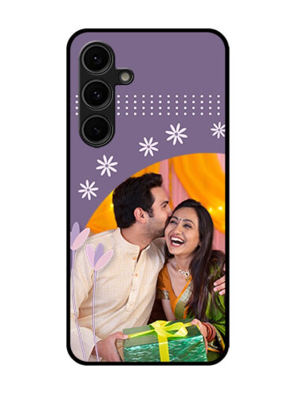 Custom Galaxy S24 FE 5G Custom Glass Phone Case - Lavender Flowers Design