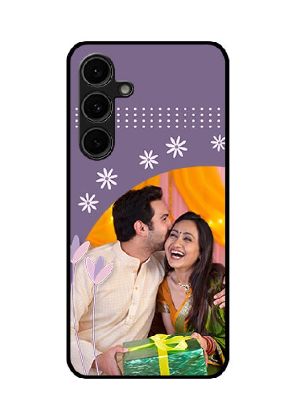 Galaxy S24 FE 5G Custom Glass Phone Case - Lavender Flowers Design