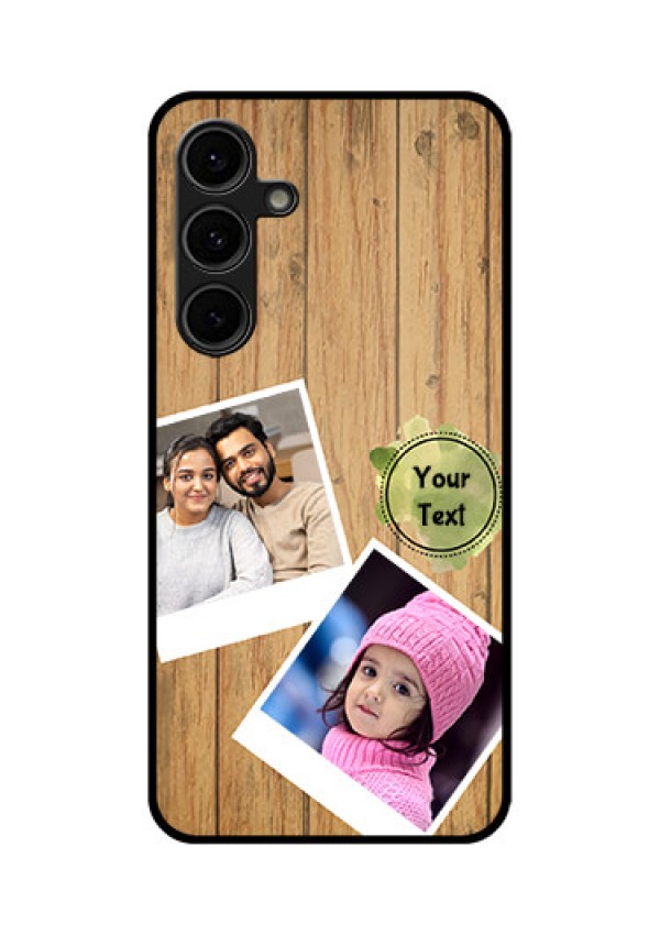 Galaxy S24 FE 5G Custom Glass Phone Case - Wooden Texture Design