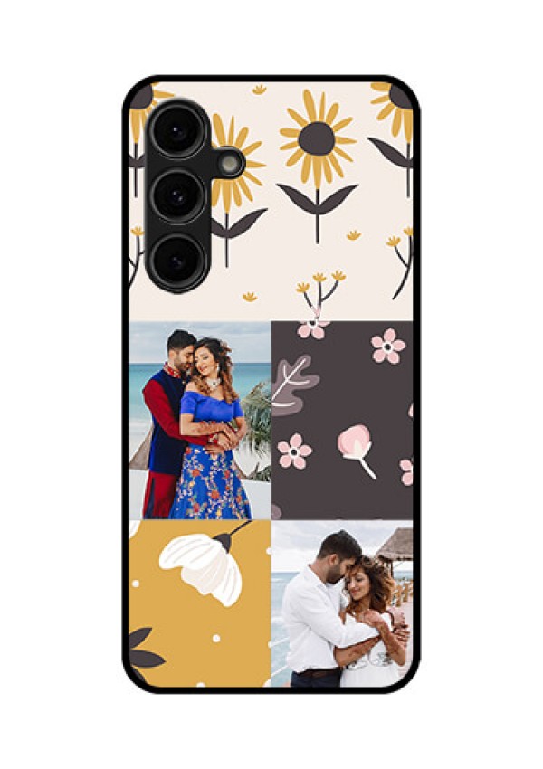 Galaxy S24 FE 5G Custom Glass Phone Case - 3 Images With Floral Design