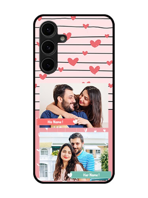 Custom Galaxy S24 FE 5G Custom Glass Phone Case - Photo With Heart Design
