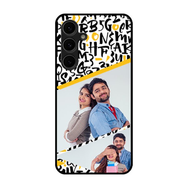 Galaxy S24 FE 5G Custom Glass Phone Case - Letters Pattern Design