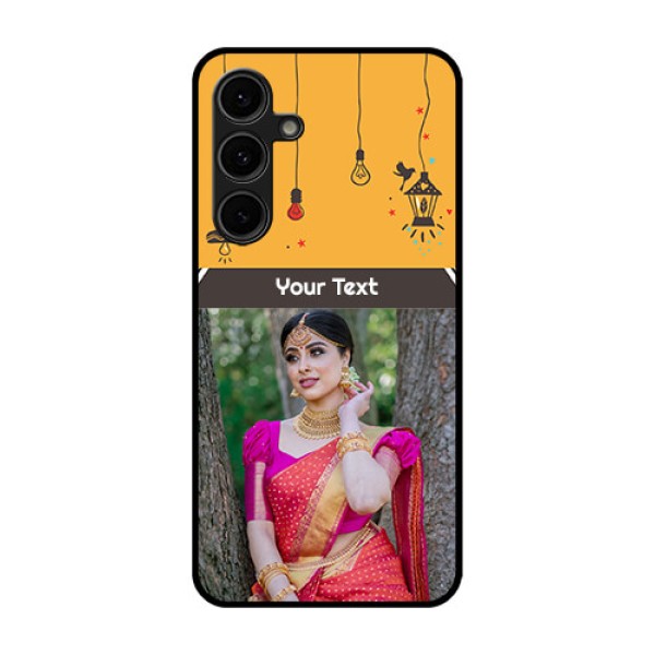 Galaxy S24 FE 5G Custom Glass Phone Case - With Family Picture And Icons