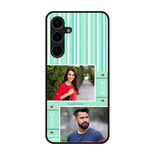 Galaxy S24 FE 5G Custom Glass Phone Case - Mom and Dad Pic Design Galaxy S24 FE 5G Custom Glass Phone Case - Mom and Dad Pic Design