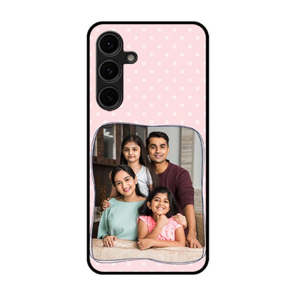 Galaxy S24 FE 5G Custom Glass Phone Case - Family With Dots Design Galaxy S24 FE 5G Custom Glass Phone Case - Family With Dots Design