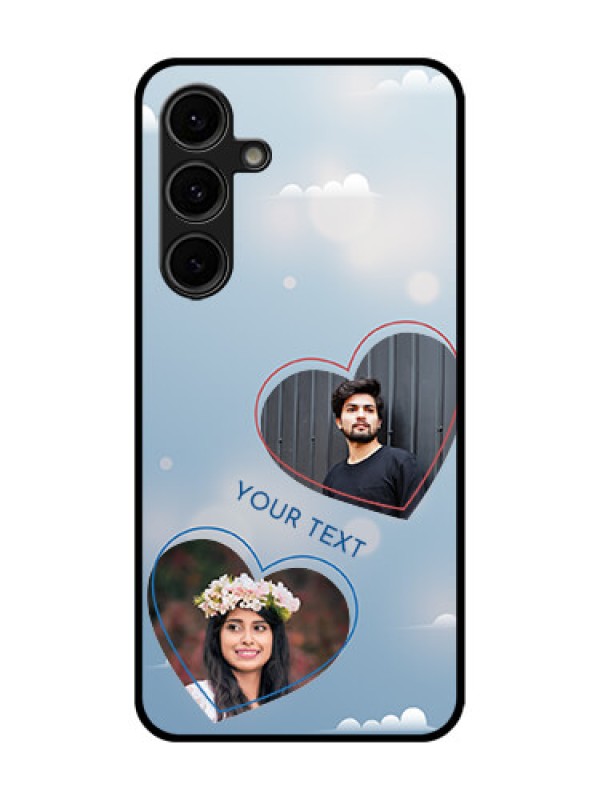 Custom Galaxy S24 FE 5G Custom Glass Phone Case - Blue Color Couple Design