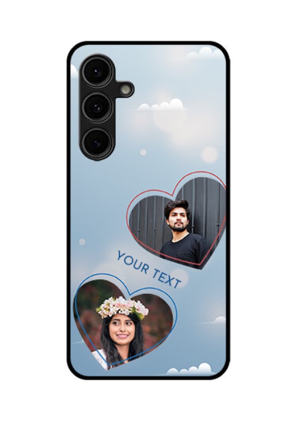 Galaxy S24 FE 5G Custom Glass Phone Case - Blue Color Couple Design