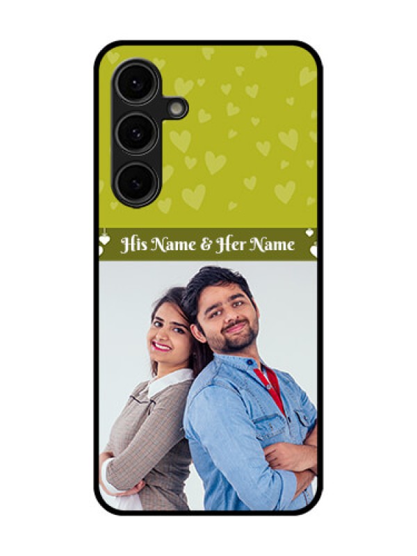 Custom Galaxy S24 FE 5G Custom Glass Phone Case - You and Me Heart Design