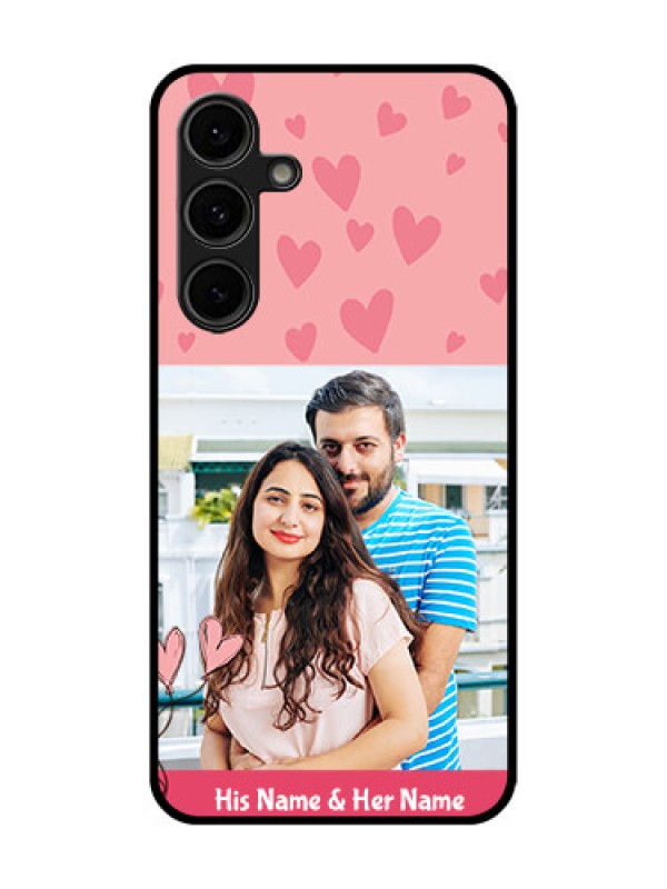 Custom Galaxy S24 FE 5G Custom Glass Phone Case - Love Design Peach Color