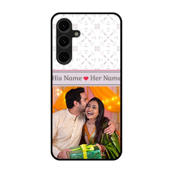 Galaxy S24 FE 5G Custom Glass Phone Case - With Photo And Ethnic Design Galaxy S24 FE 5G Custom Glass Phone Case - With Photo And Ethnic Design