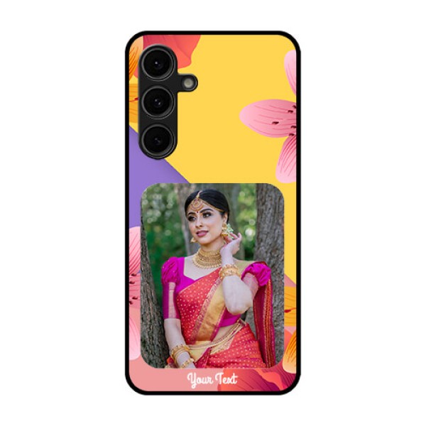Galaxy S24 FE 5G Custom Glass Phone Case - 3 Image With Vintage Floral Design