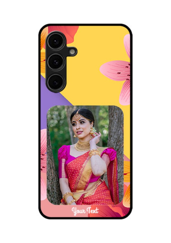 Galaxy S24 FE 5G Custom Glass Phone Case - 3 Image With Vintage Floral Design