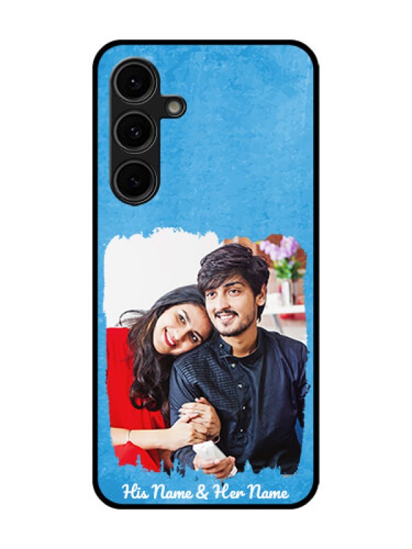 Custom Galaxy S24 Fe 5G Custom Glass Phone Case - Blue Color Vintage Design