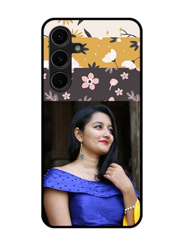 Custom Galaxy S24 FE 5G Custom Glass Phone Case - Stylish Floral Design