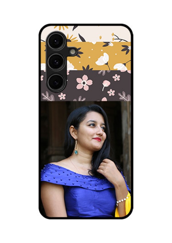 Galaxy S24 FE 5G Custom Glass Phone Case - Stylish Floral Design