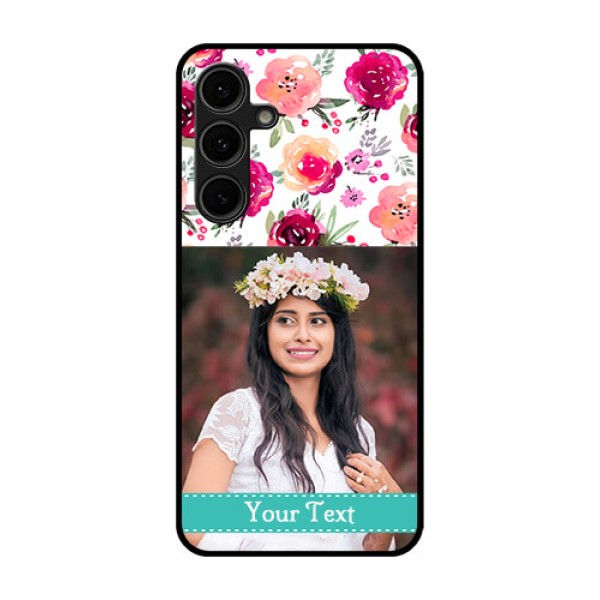 Galaxy S24 FE 5G Custom Glass Phone Case - Water Colors Floral Design
