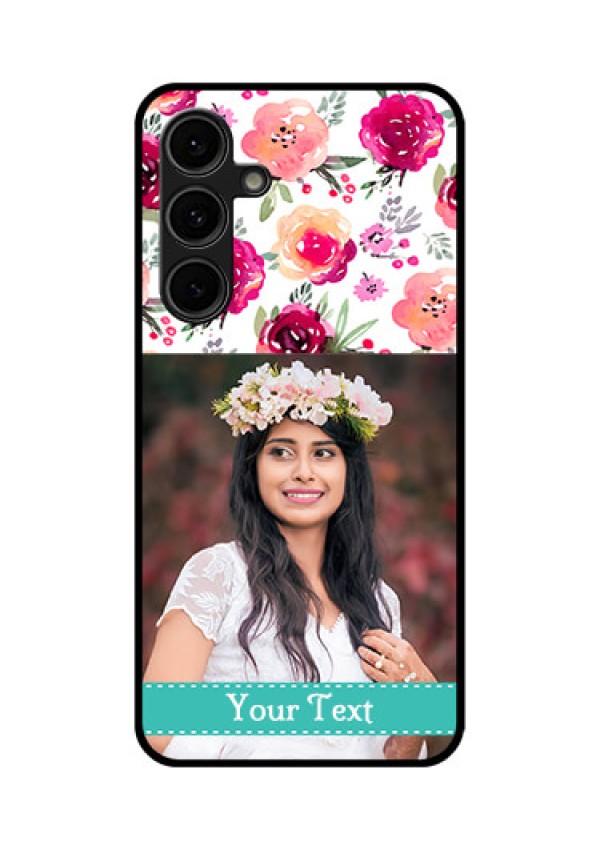 Galaxy S24 FE 5G Custom Glass Phone Case - Water Colors Floral Design