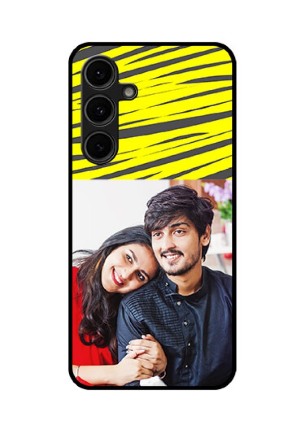Galaxy S24 FE 5G Custom Glass Phone Case - Yellow Abstract Design
