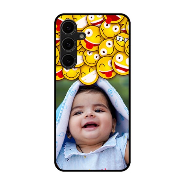 Galaxy S24 FE 5G Custom Glass Phone Case - With Smiley Emoji Design