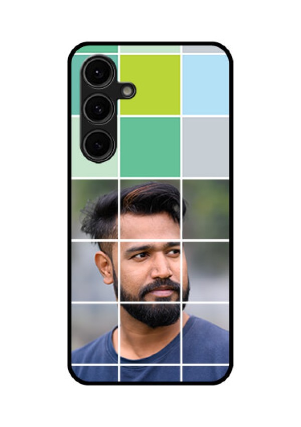 Galaxy S24 FE 5G Custom Glass Phone Case - With White Box Pattern
