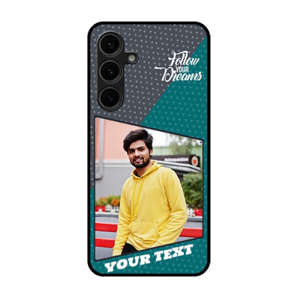 Galaxy S24 FE 5G Custom Glass Phone Case - Background Pattern Design With Quote Galaxy S24 FE 5G Custom Glass Phone Case - Background Pattern Design With Quote
