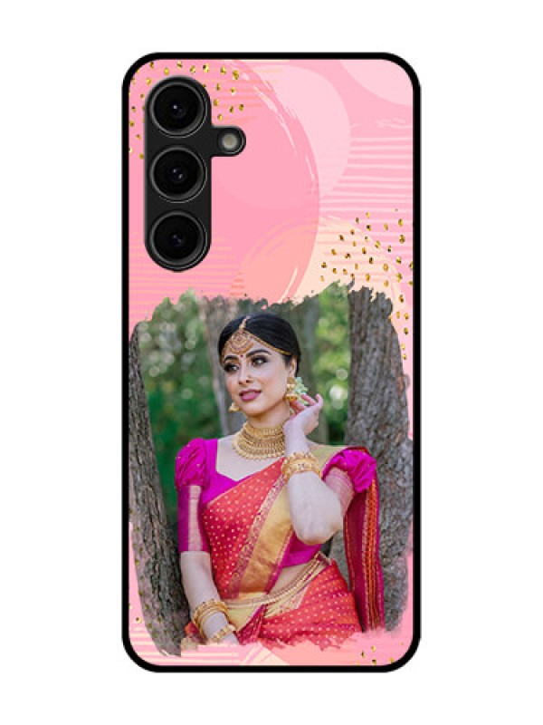 Custom Galaxy S24 FE 5G Custom Glass Phone Case - Gold Glitter Splash Design