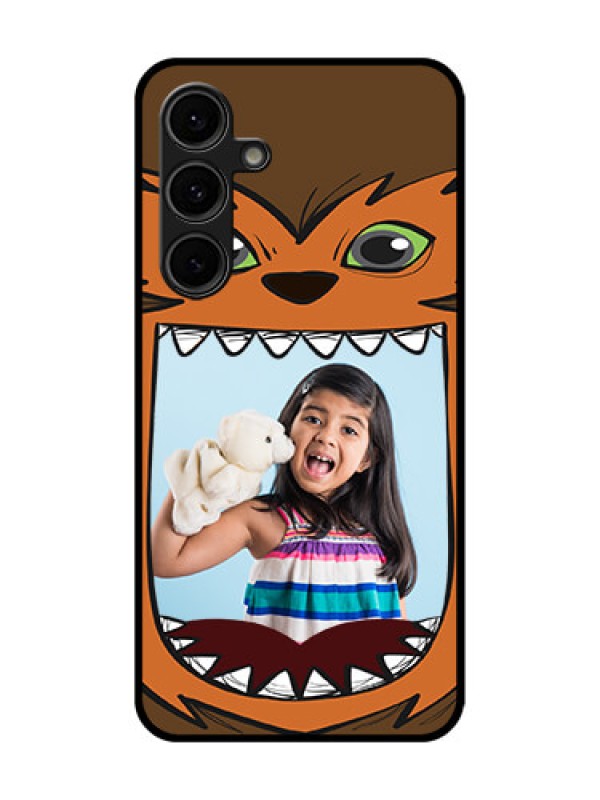 Custom Galaxy S24 FE 5G Custom Glass Phone Case - Owl Monster Back Case Design