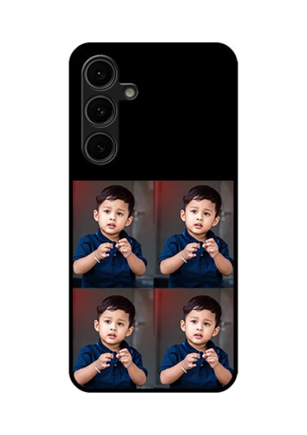 Galaxy S24 FE 5G Custom Glass Phone Case - 4 Image Holder Design