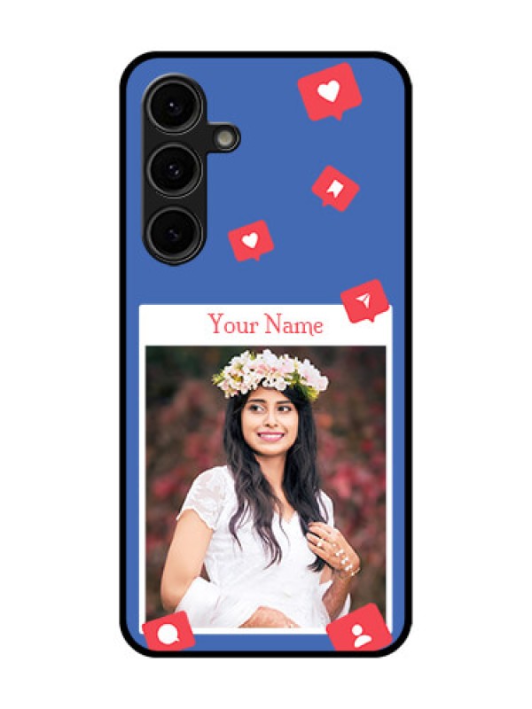 Custom Galaxy S24 FE 5G Custom Glass Phone Case - Like Share And Comment Design