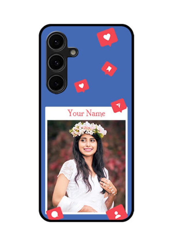 Galaxy S24 FE 5G Custom Glass Phone Case - Like Share And Comment Design