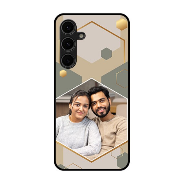 Galaxy S24 FE 5G Custom Glass Phone Case - Stylish Hexagon Pattern Design Galaxy S24 FE 5G Custom Glass Phone Case - Stylish Hexagon Pattern Design