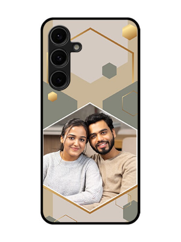 Custom Galaxy S24 FE 5G Custom Glass Phone Case - Stylish Hexagon Pattern Design
