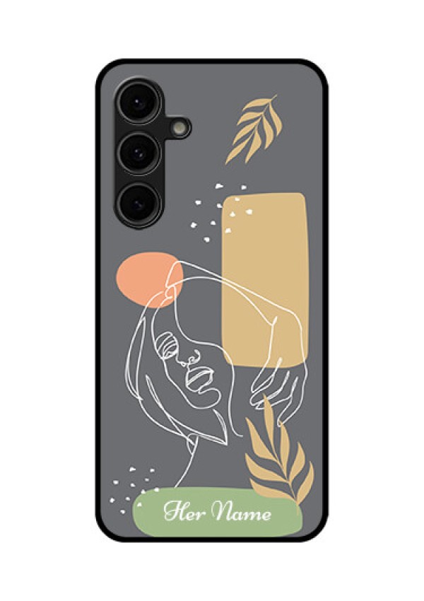 Galaxy S24 FE 5G Custom Glass Phone Case - Gazing Woman Line Art Design