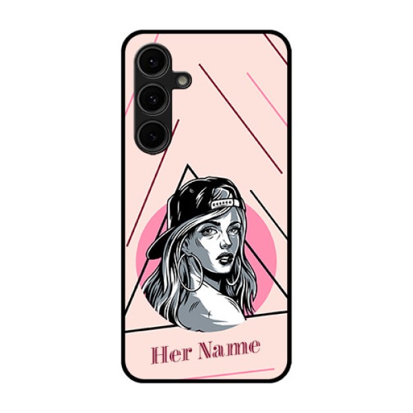 Galaxy S24 FE 5G Custom Glass Phone Case - Rockstar Girl Design Galaxy S24 FE 5G Custom Glass Phone Case - Rockstar Girl Design