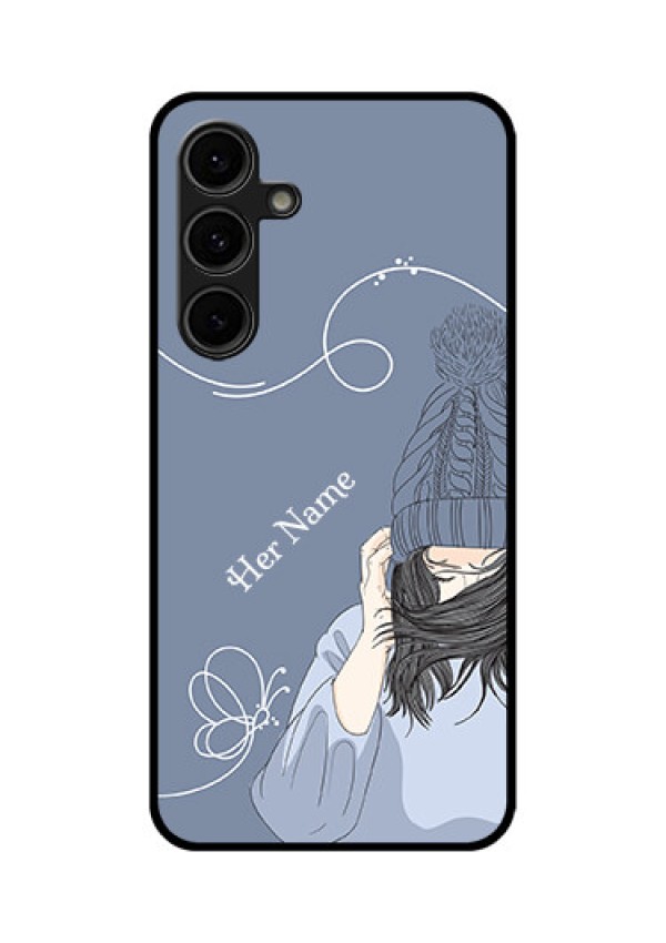 Galaxy S24 FE 5G Custom Glass Phone Case - Girl In Winter Outfit Design