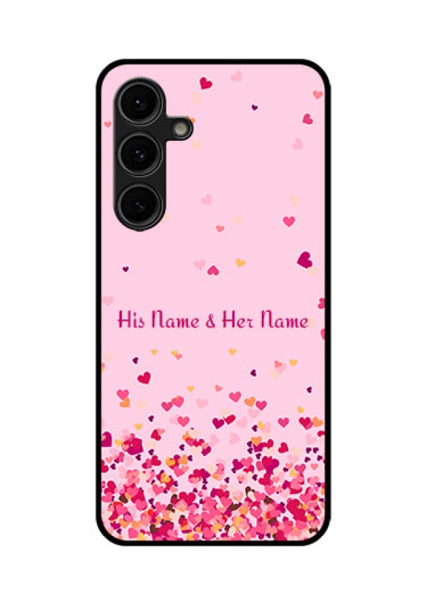 Galaxy S24 FE 5G Custom Glass Phone Case - Floating Hearts Design