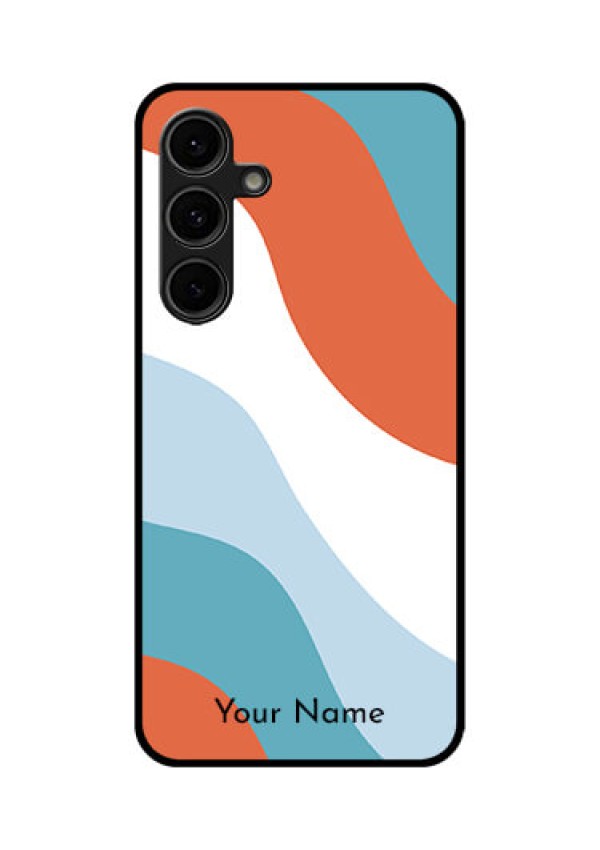 Galaxy S24 FE 5G Custom Glass Phone Case - Coloured Waves Design