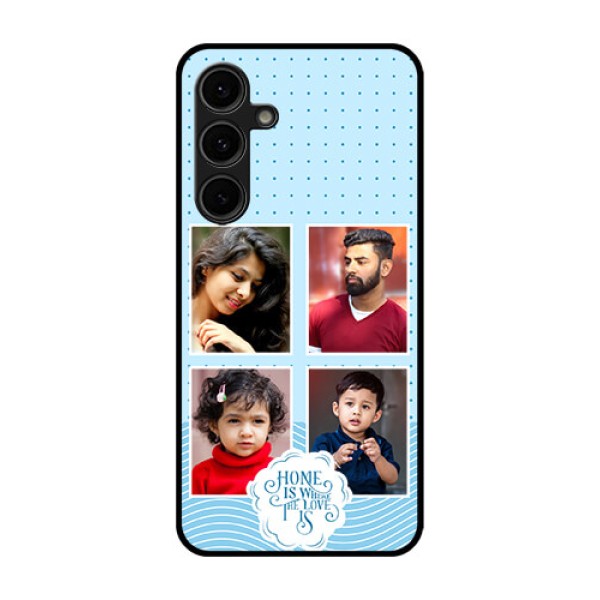 Galaxy S24 FE 5G Custom Glass Phone Case - Cute Love Quote With 4 Pic Upload Design Galaxy S24 FE 5G Custom Glass Phone Case - Cute Love Quote With 4 Pic Upload Design
