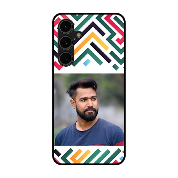 Galaxy S24 FE 5G Custom Glass Phone Case - Colorful Maze Pattern Design Galaxy S24 FE 5G Custom Glass Phone Case - Colorful Maze Pattern Design