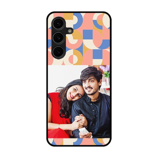Galaxy S24 FE 5G Custom Glass Phone Case - Semi - Circle Maze Pattern Design Galaxy S24 FE 5G Custom Glass Phone Case - Semi - Circle Maze Pattern Design